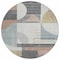 Homeroots 8' Rust Gray And Ivory Round Geometric Washable Indoor Outdoor Area Rug 617994 - alternate 5