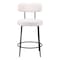 Homeroots Set of Two 25" Ivory and Black Shearling and Steel Low Back Counter Height Bar Chairs 555722 - alternate 4