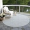 Homeroots 8' Sky Blue And Ivory Round Geometric Washable Indoor Outdoor Area Rug 610855 - alternate 5