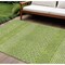 Homeroots 9' X 12' Lime Green And Ivory Chevron Washable Indoor Outdoor Area Rug 612278 - alternate 1