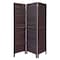 Homeroots 67" Black Wood Folding Three Panel Screen Room Divider 274703 - alternate 3