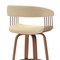 Homeroots 26" Cream And Wood Brown Faux Leather Swivel Counter Height Bar Chair 534465 - alternate 6