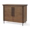 Homeroots 40in Brown and Black Solid Wood and Metal Accent Cabinet With Two Doors 611062 - alternate 1