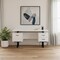 Homeroots 60" White and Black Wood and Metal Sled Computer Desk With Three Drawers 490008 - alternate 4