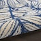 Homeroots 5' Navy Blue And Ivory Round Botanical Leaves Indoor Outdoor Area Rug 546653 - alternate 4