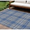 Homeroots 8' X 10' Gray Blue And Ivory Plaid Washable Indoor Outdoor Area Rug 597108 - alternate 1