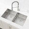 Wrightmaster 33 in. Undermount Double Bowl 20 Gauge Silver Stainless Steel Kitchen Sink with Drain ZOR-08D-331908 - alternate 3