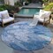 Homeroots 8' Denim Blue And Sky Blue Round Abstract Washable Indoor Outdoor Area Rug 582160 - alternate 3