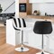 Elama 2 Piece Adjustable Faux Leather Bar Stool in Striped Black and White with Chrome Base ELM-704B-BLK-WHT - alternate 5