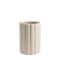 Homeroots 11" Beige Cylinder Ribbed Texture Ceramic Table Vase 608363 - alternate 3