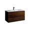 Homeroots 36" Dark Brown Wood Freestanding Bathroom Vanity With White Sink And Two Drawers 627480 - alternate 1