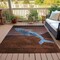 Homeroots 3' X 5' Brown And Denim Blue Animal Print Washable Indoor Outdoor Area Rug 630957 - alternate 2