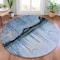 Homeroots 8' Blue And Charcoal Round Abstract Washable Indoor Outdoor Area Rug 630467 - alternate 4