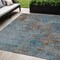 Homeroots 5' X 8' Teal Blue And Brown Abstract Washable Indoor Outdoor Area Rug 609395 - alternate 1