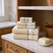 Homeroots Set of Six Cream Cotton Jacquard Towel Set, 6PK 712112 - alternate 2