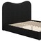 Homeroots Black Ribbed Texture Velvet Upholstered Queen Bed Frame 583190 - alternate 5