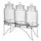 Basicwise 3-Piece Glass Drink Dispenser Set with Metal Stand and Stainless Steel Spigot - Beverage QI004714 - alternate 5