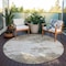 Homeroots 8' Taupe And Beige Round Abstract Washable Indoor Outdoor Area Rug 599528 - alternate 3