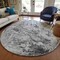 Homeroots 8' Gray Charcoal And Silver Round Abstract Washable Indoor Outdoor Area Rug 577958 - alternate 3