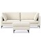 Homeroots 90" Cream Fabric Sofa With Ottoman With Black Legs 641073 - alternate 1