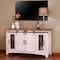 Homeroots 60" White Solid Wood Cabinet Enclosed Storage Distressed TV Stand 528705 - alternate 6