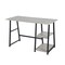 Homeroots Modern Geo Dark Grey Home Office Table With Storage Shelves 475986 - alternate 2
