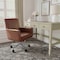 Martha Stewart Zaya Upholstered Office Chair in Saddle Brown/Polished Nickel CH-240230-1-BR-MS - alternate 4