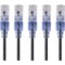 Monoprice Slim Cat6A Patch Cable, 5 Pack, 14 ft.Blck 15145 - alternate 1