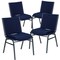 Flash Furniture HERCULES Series Heavy Duty Navy Blue Dot Fabric Stack Chair, PK4 4-XU-60153-NVY-GG - alternate 1
