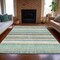 Homeroots 5' X 8' Teal Blue And Gray Striped Washable Indoor Outdoor Area Rug 632246 - alternate 4