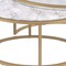Homeroots Clear White and Gold Glass And Faux Marble And Iron Round Frame Nested Coffee Tables, 2PK 347396 - alternate 4