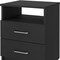 Homeroots 20" Black Wood Two Drawer Nightstand 534893 - alternate 5
