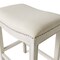 Homeroots 31" Bone and Antiqued White Fabric and Solid Wood Backless Bar Height Bar Chair 632362 - alternate 2