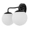 Jonathan Y Louis Parisian Globe 15" 2-Light Metal/Frosted Glass Modern Contemporary LED Vanity Light, Black JYL3535B - alternate 7