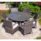 Homeroots Seven Piece Clear and Gray Round Glass Dining Set 372324 - alternate 3