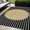 Homeroots 5' X 8' Black And Beige Striped Washable Indoor Outdoor Area Rug 597146 - alternate 1