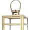 Homeroots Set of Three Clear And Gold Glass And Stainless Steel Tabletop Lantern Candle Holders, 3PK 719759 - alternate 2