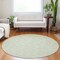 Homeroots 8' Artichoke Green And Ivory Round Geometric Washable Indoor Outdoor Area Rug 602403 - alternate 6