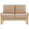 Leisuremod Jefferson Contemporary Velvet Loveseat with Gold Frame, Beige JAG53BG - alternate 3