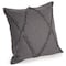 Homeroots Set of Two Dark Gray Diamond Cotton Throw Pillow With Fringe, 2PK 554568 - alternate 4