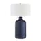 Homeroots 29" Navy Blue Ceramic Table Lamp With White Drum Shade 524284 - alternate 6