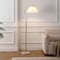 Jonathan Y Devon 60.5" Modern Glam Metal Arc LED Floor Lamp w/ Pleated Shade w/ Marble Base, Brass Gold/White JYL1148C - alternate 7