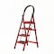 Wrightmaster 3.8 ft. Steel Step Ladder, 9 ft. Reach 330 lbs. Capacity with Non-Marring Feet and Shelf, Red ZoroY-RED4 - alternate 1