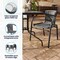 Flash Furniture Square Metal Table, Sqr w/Rattan Chairs, Gray, 28", Aluminum, Glass, Metal, Plastic, Rattan, Clear TLH-073SQ-037GY4-GG - alternate 7