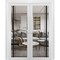 Sartodoors Solid French Double Doors Clear Glass, Lucia 2566 White Silk and Aluminum Strips, Wood Solid Panel LUCIA2566DD-WS-84 x 80 (2* 42x80) - alternate 1
