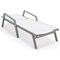 Leisuremod Marlin Patio Chaise Lounge Chair with Armrests in Grey Aluminum Frame, White, 2PK MLAGR-77W2 - alternate 7