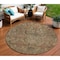 Homeroots 8' Brown Charcoal And Brick Red Round Damask Washable Indoor Outdoor Area Rug 603307 - alternate 1