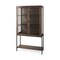 Homeroots 36in Brown and Black Solid Wood and Metal Display Cabinet With Two Doors 611035 - alternate 1