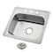 Kingston Brass 25-Inch Stainless Steel Self-Rimming Single Bowl Drop-In Kitchen Sink, 3-Hole with Strainer K25228BN1 - alternate 1