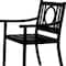 Homeroots 24" Black Steel Geo Back Outdoor Arm Chair 606527 - alternate 6